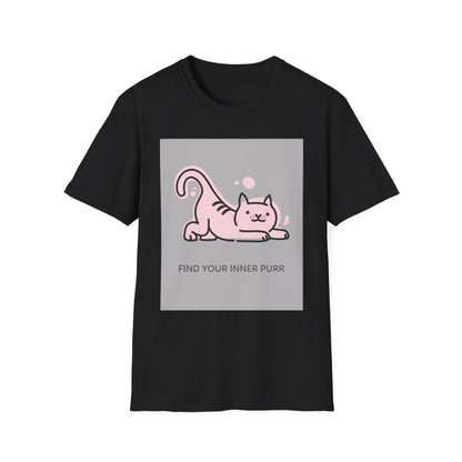 Cute Cat Themed T-Shirt, Unisex Softstyle Tee, Find Your Inner Purr, Pet Lover Gift, Cozy Casual Wear, Birthday Gift, Cat Owner Apparel