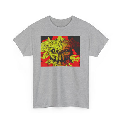 Skull Flame Graphic Tee — Neon Horror Skull T-Shirt