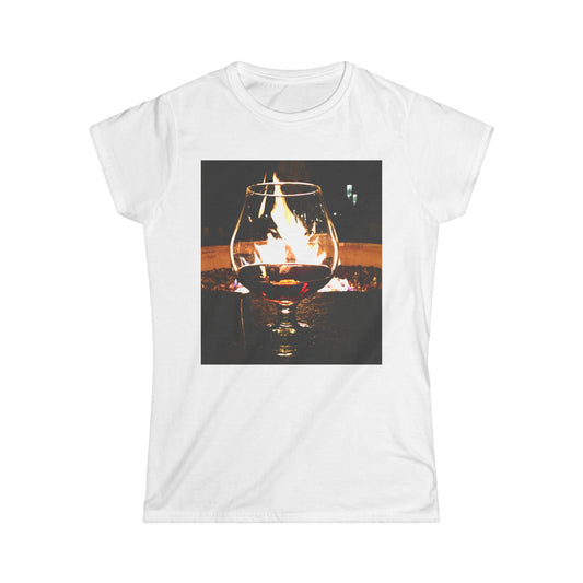 Elegant Wine-Themed Women's Softstyle Tee, Perfect for Wine Lovers, cognac enthusiasts. Casual Outings, Gifts for Her, Cozy Gatherings, and Wine Events