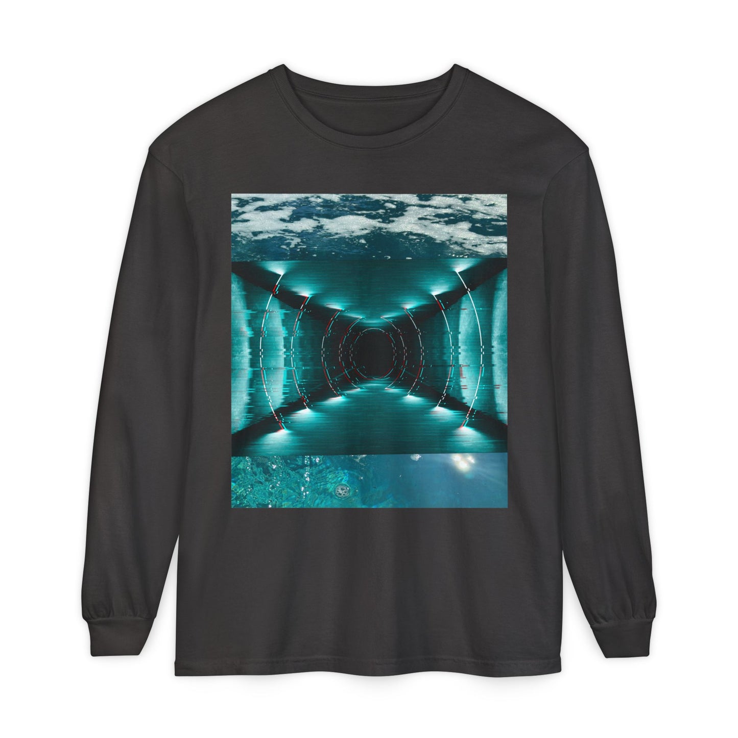 Abstract Fluid Unisex Garment-dyed Long Sleeve T-Shirt