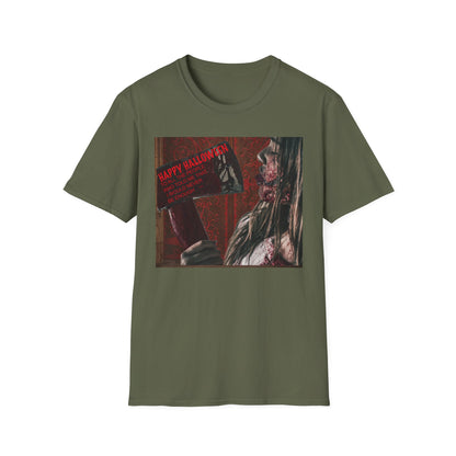 Halloween Horror Movie Axe Girl Unisex T-Shirt, Spooky Gift, Graphic Tee, Halloween Costume, Casual Wear, Men’s & Women’s Tee