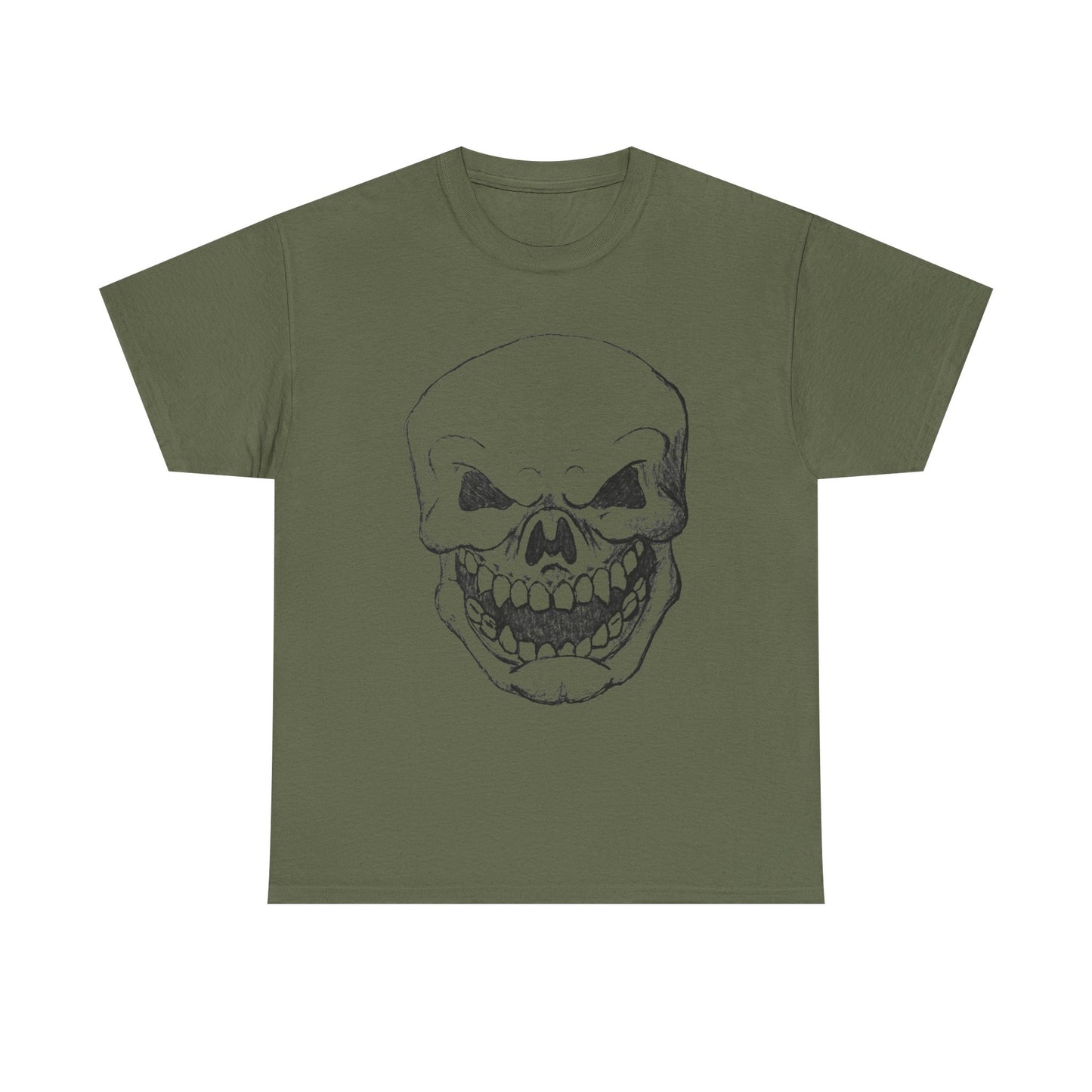 Sketched Skull Tee — Grinning Skull Graphic T-Shirt