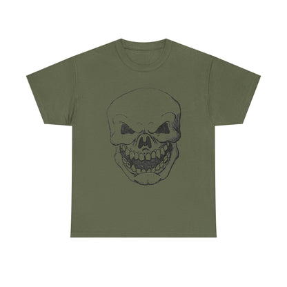 Sketched Skull Tee — Grinning Skull Graphic T-Shirt