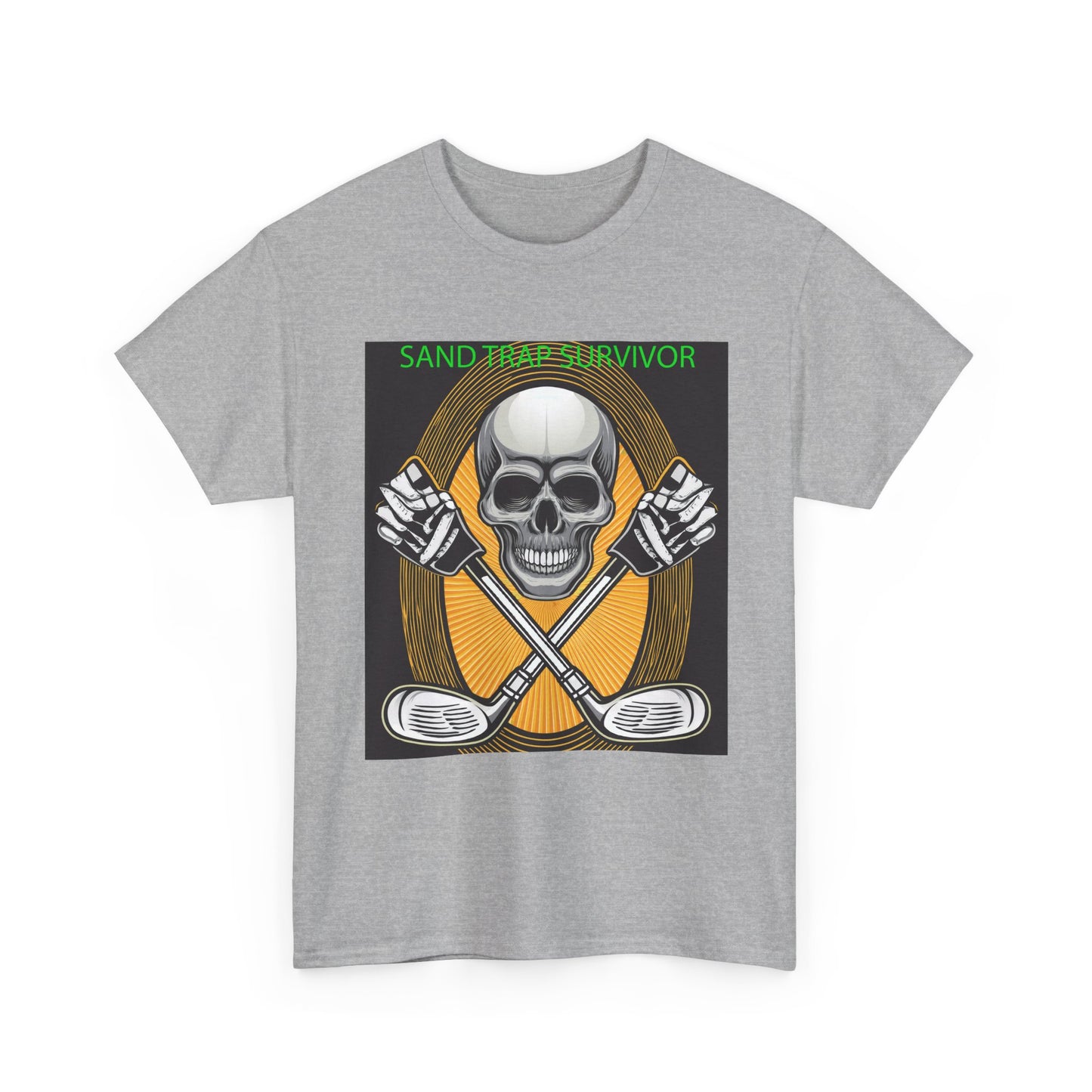 Golf Survivor Skull Tee, Unisex Heavy Cotton T-Shirt, Perfect Gift for Golf Lovers, Sports Apparel, Casual Wear, Skull Design