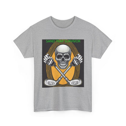 Golf Survivor Skull Tee, Unisex Heavy Cotton T-Shirt, Perfect Gift for Golf Lovers, Sports Apparel, Casual Wear, Skull Design