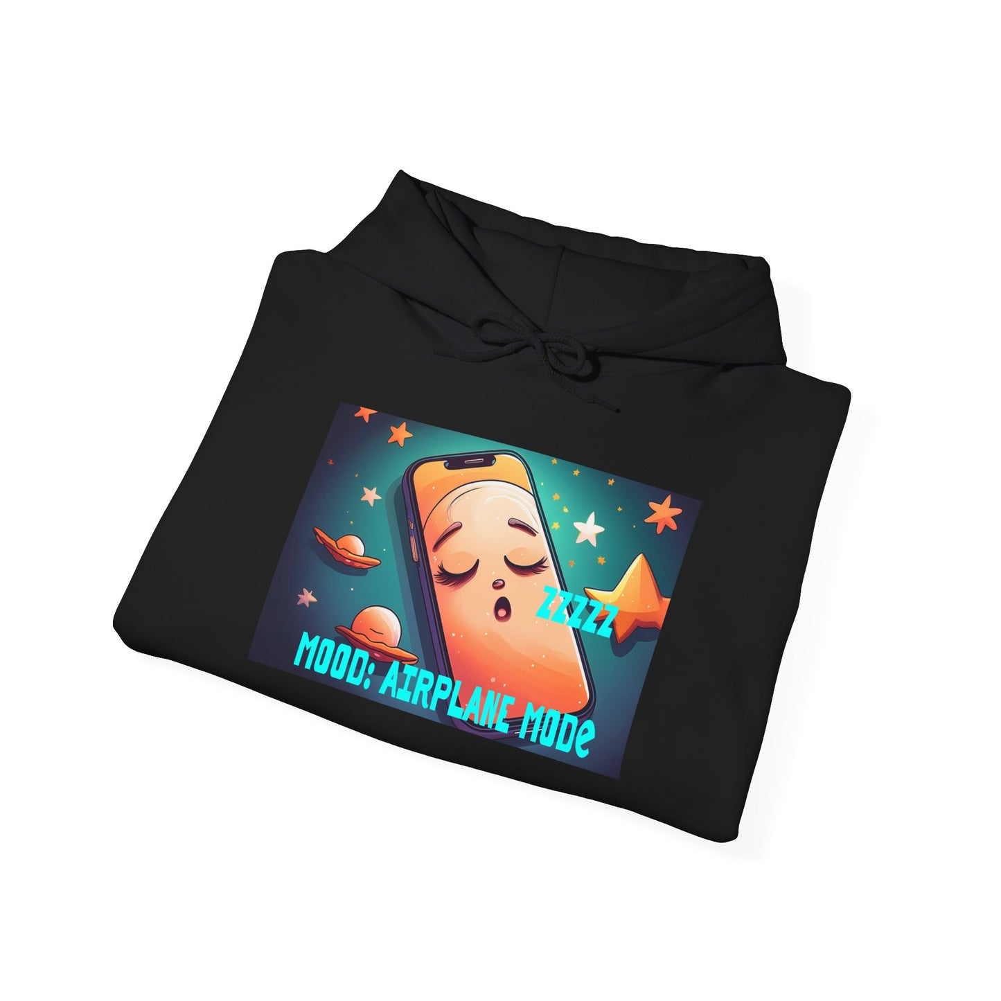 Hooded Sweatshirt - Airplane Mode Mood Sleeping Phone