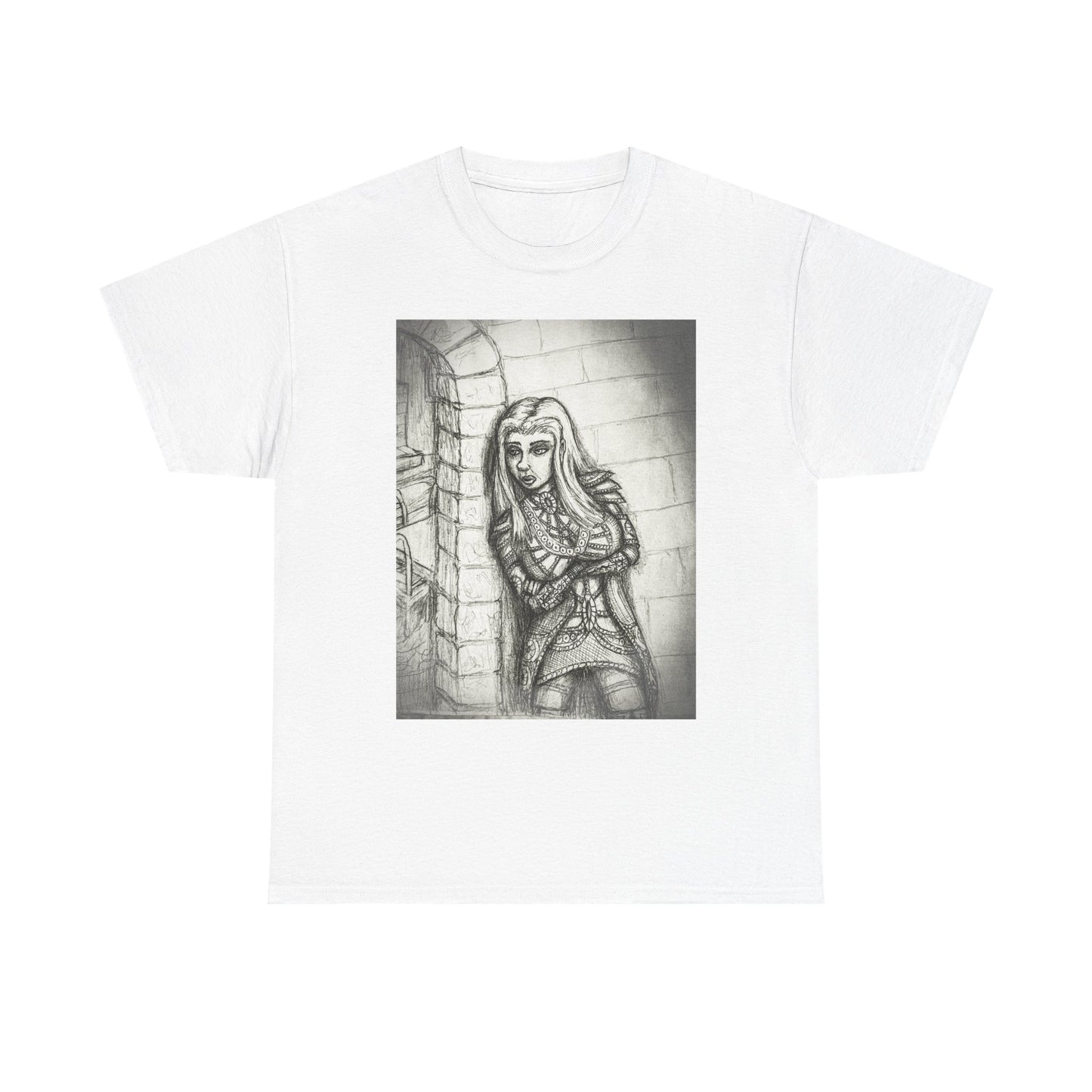 Fantasy Female Elf B & W Unisex Tee
