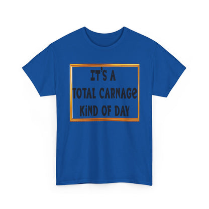 Total Carnage Unisex Heavy Cotton Tee, Casual t-shirt, Graphic Tee, Humor Shirt, Gift for Friends, Fun Apparel