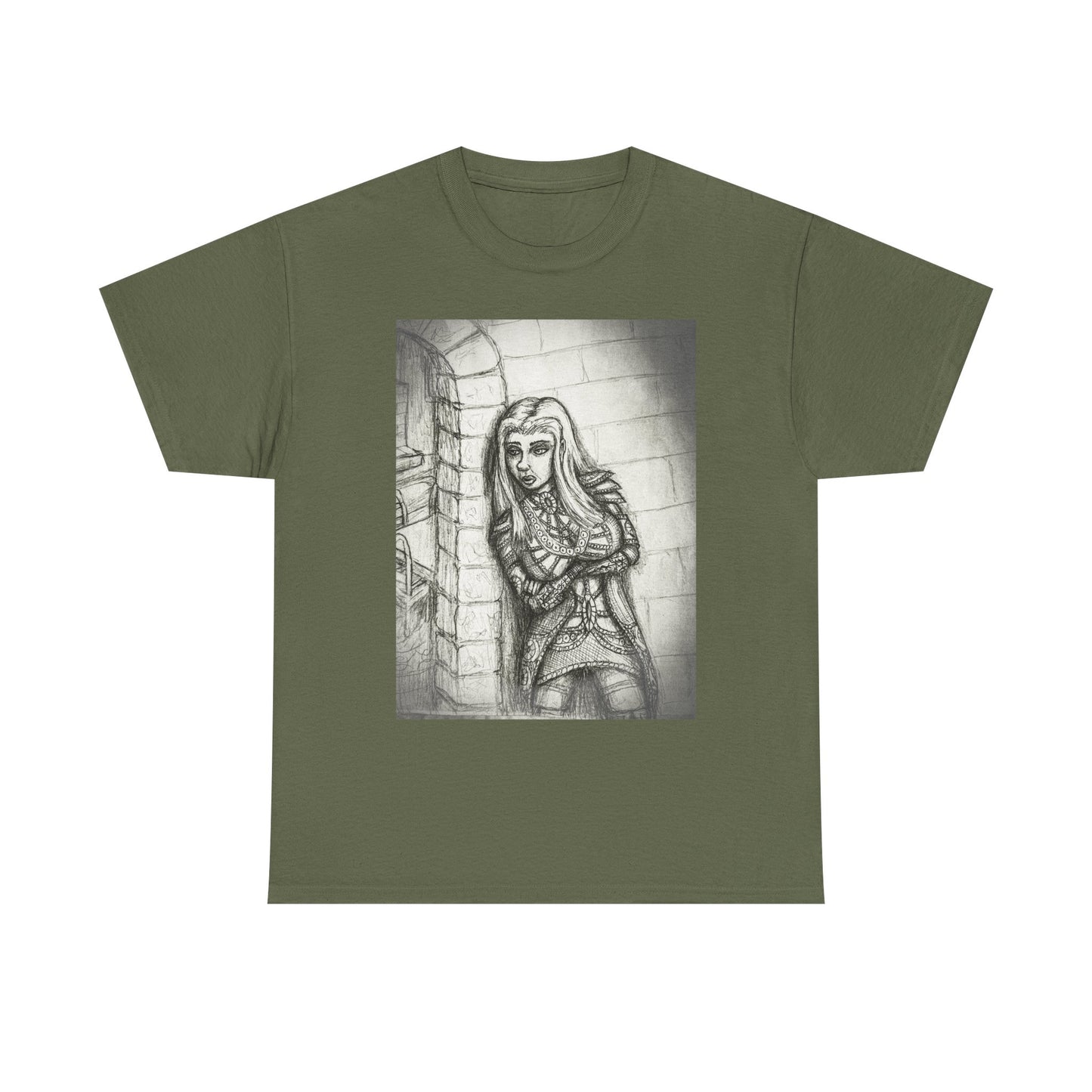 Fantasy Female Elf B & W Unisex Tee