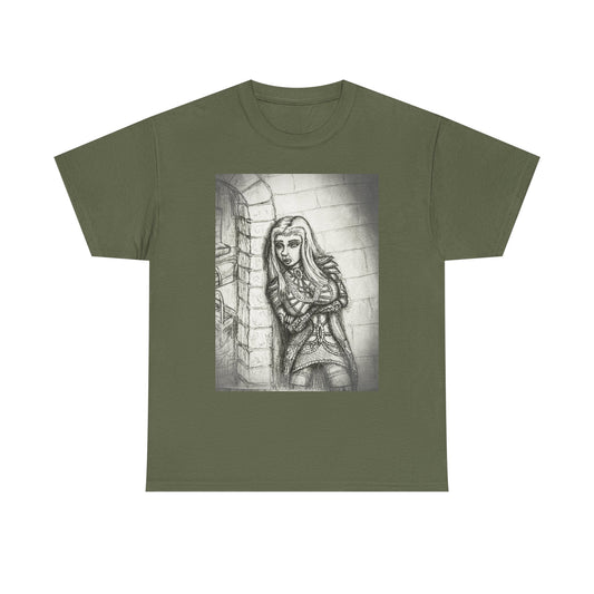 Fantasy Female Elf B & W Unisex Tee
