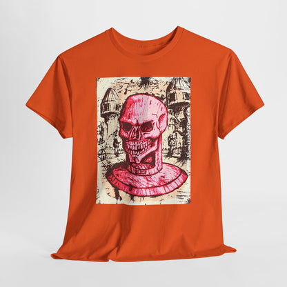Vibrant Skull Graphic Tee, Unisex Heavy Cotton Shirt, Art Tee, Halloween Apparel, Edgy Casual Wear, Unique Gift