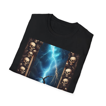 Spooky Skull Pumpkin Crawls from Frame T-Shirt, Halloween Shirt, Unisex Graphic Tee, Casual Halloween Wear, Fall Fashion