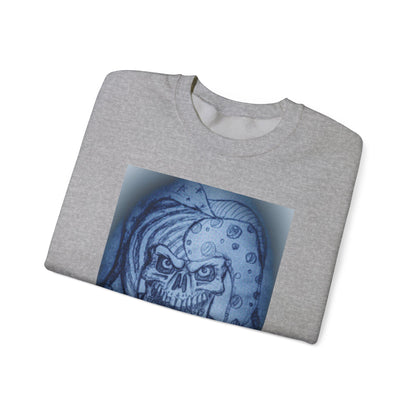 Jester Skull Graphic Sweatshirt, Unisex Heavy Blend Crewneck, Gothic Fashion, Streetwear Style, Halloween Gift, Edgy Casual Wear