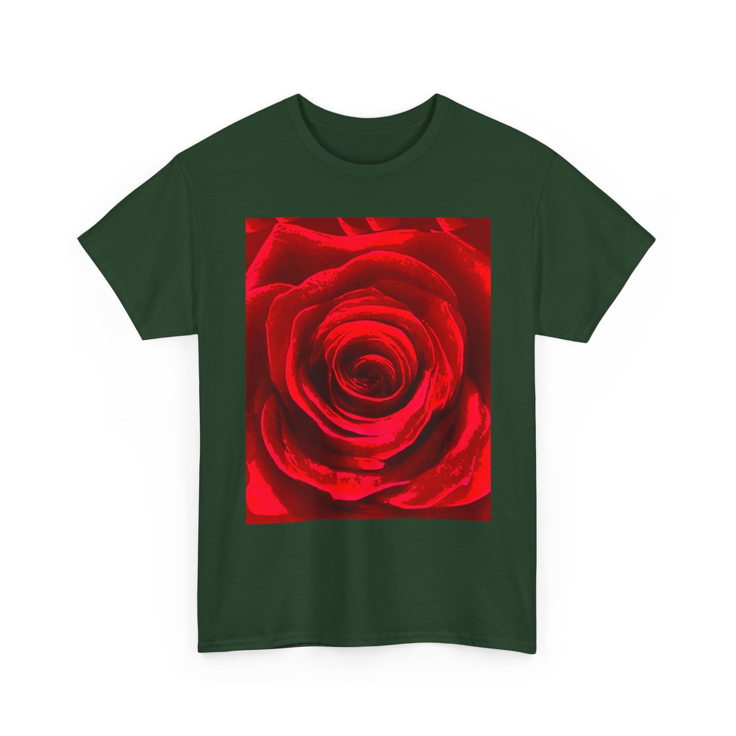 Romantic Rose Unisex Heavy Cotton Tee, Gift for Valentine's Day, Floral Shirt, Casual Wear, Love, Nature Lover Tee