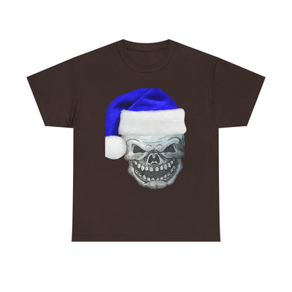 Skull in Blue Santa Hat T-Shirt