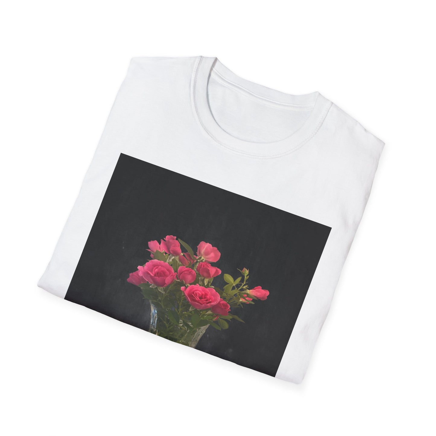 Floral Long Stemmed Red Roses Bouquet T-Shirt, Softstyle Tee Inspired by Nature, Gift for Garden Lovers, Spring/Summer Fashion, Flowers Design