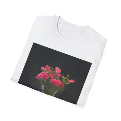 Floral Long Stemmed Red Roses Bouquet T-Shirt, Softstyle Tee Inspired by Nature, Gift for Garden Lovers, Spring/Summer Fashion, Flowers Design