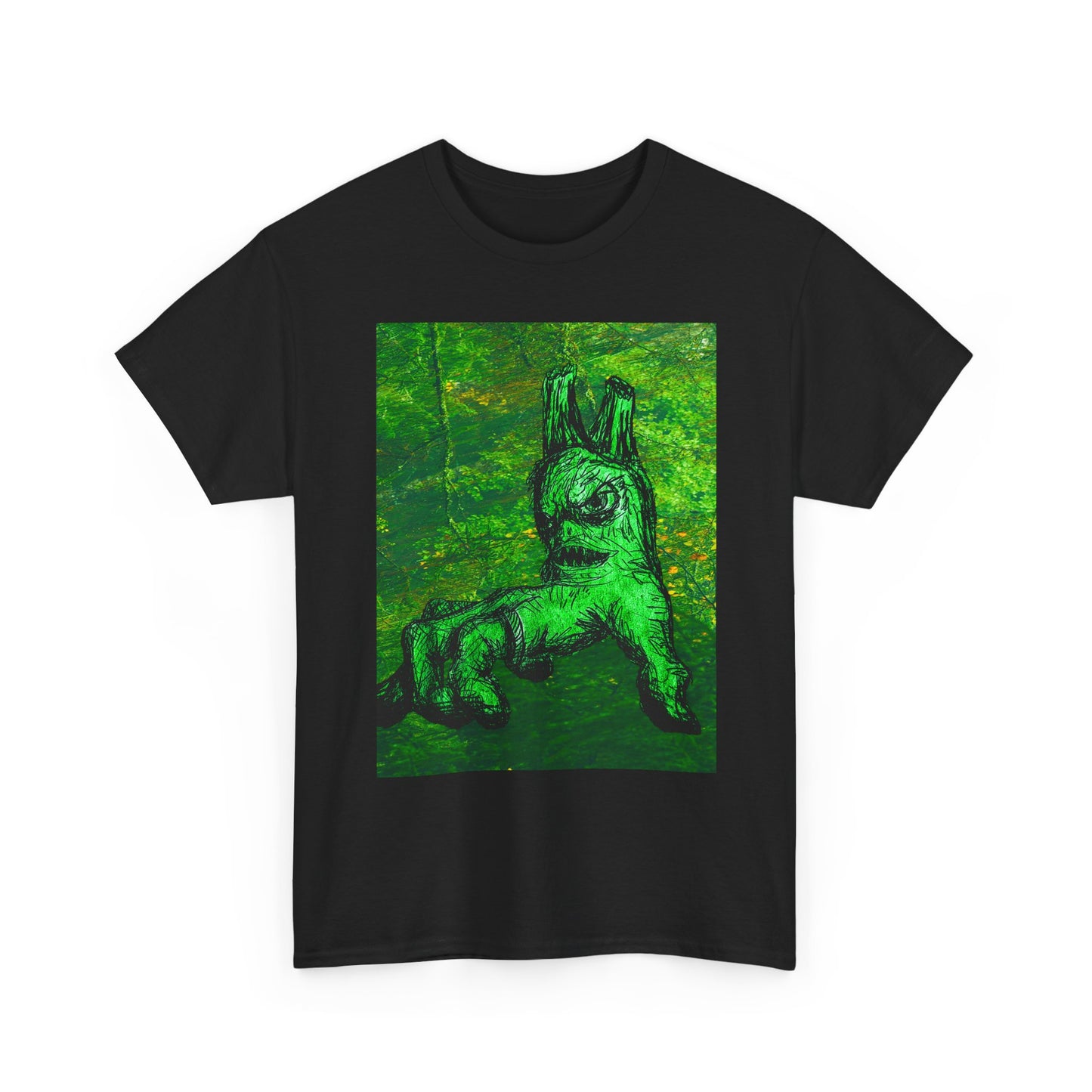 Graphic Tee — Neon Green Fantasy Art