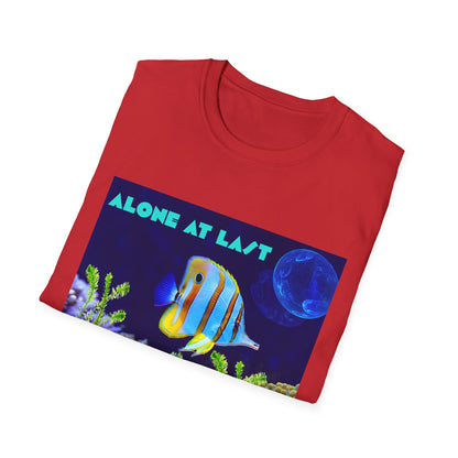 Underwater Adventure T-Shirt - (alone at last)Cool Sea Life Tee, Fish Shirt, Ocean Lover Gift, Beach Day Wear, Casual Summer Style, Swimwear