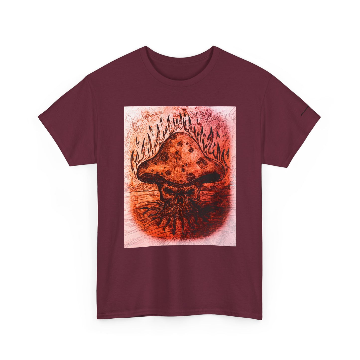 Mushroom Flame T‑Shirt — Psychedelic Burning Mushroom Graphic Tee