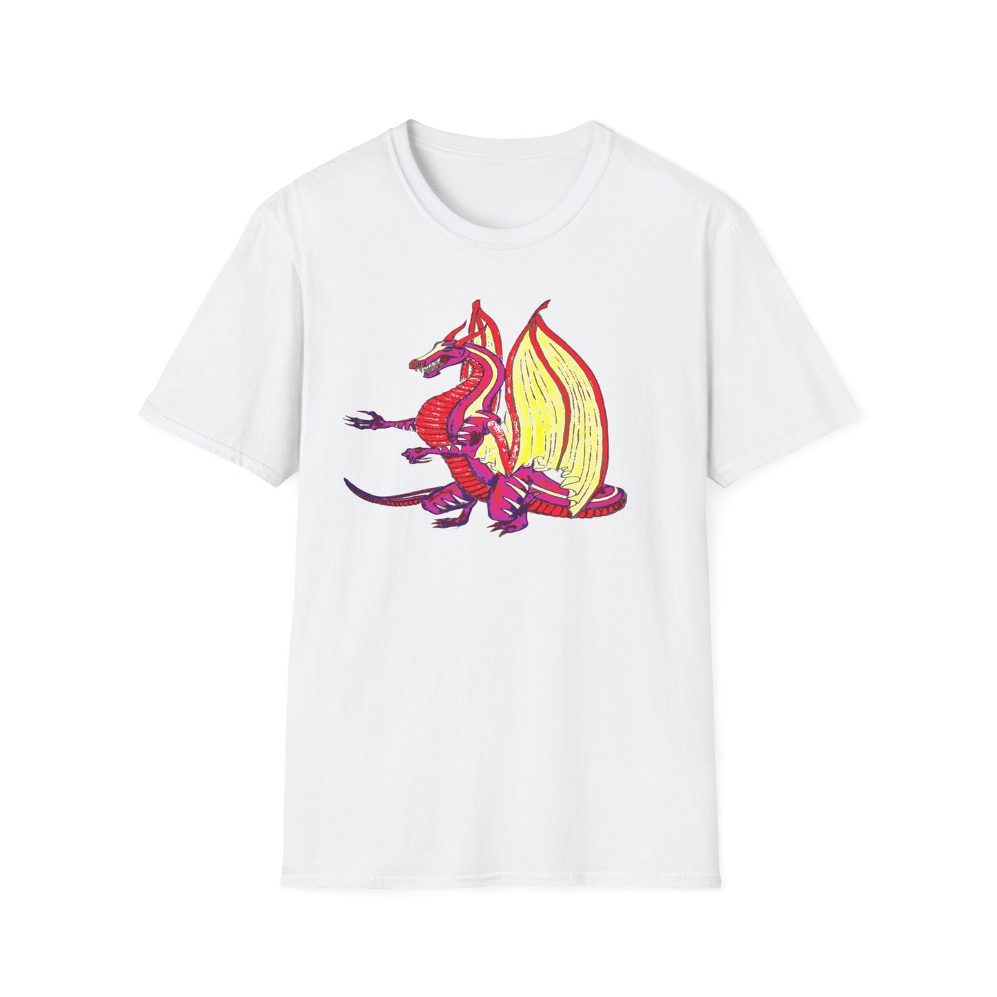 Red Dragon Graphic Unisex T-Shirt, Softstyle Tee, Unique Gift, Casual Wear, Fantasy Lover Apparel, Ideal for Conventions, Birthdays