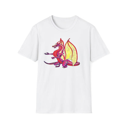 Red Dragon Graphic Unisex T-Shirt, Softstyle Tee, Unique Gift, Casual Wear, Fantasy Lover Apparel, Ideal for Conventions, Birthdays