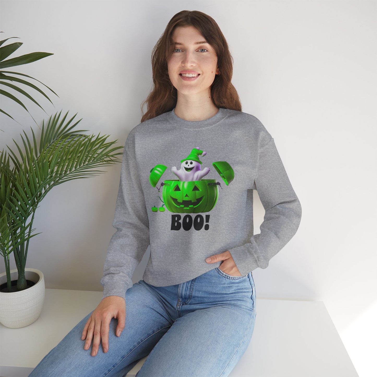 Halloween BOO Crewneck Sweatshirt, Unisex Boo Sweater for Fall Celebrations, Ghosts and Pumpkins Sweatshirt, Spooky Season Apparel, [...]