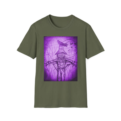 Purple Scarecrow Unisex Tee | Softstyle T-Shirt | Gothic Art, Fall Fashion, Halloween Shirt, Casual Wear, Scarecrow Design