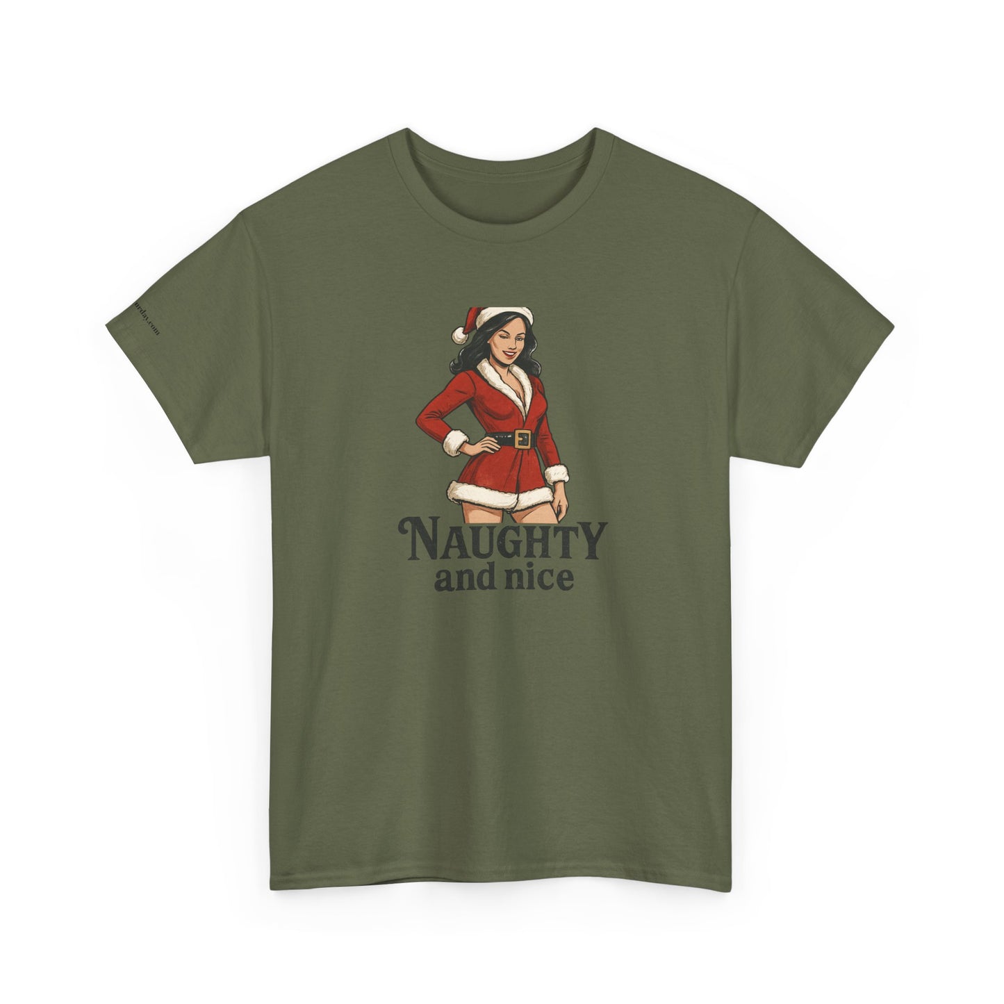 Unisex naughty and nice heavy weight Cotton Tee