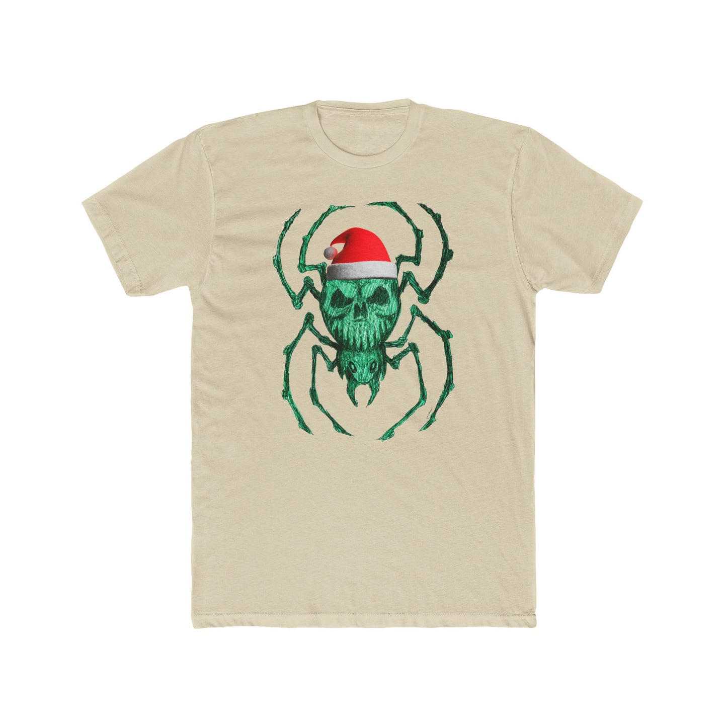 Skull Spider Tee — Festive Santa Hat Christmas Tee