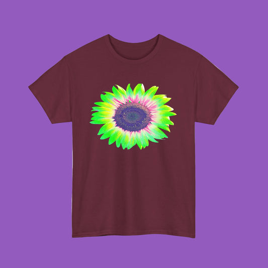 Neon Green Psychedelic Sunflower Tee