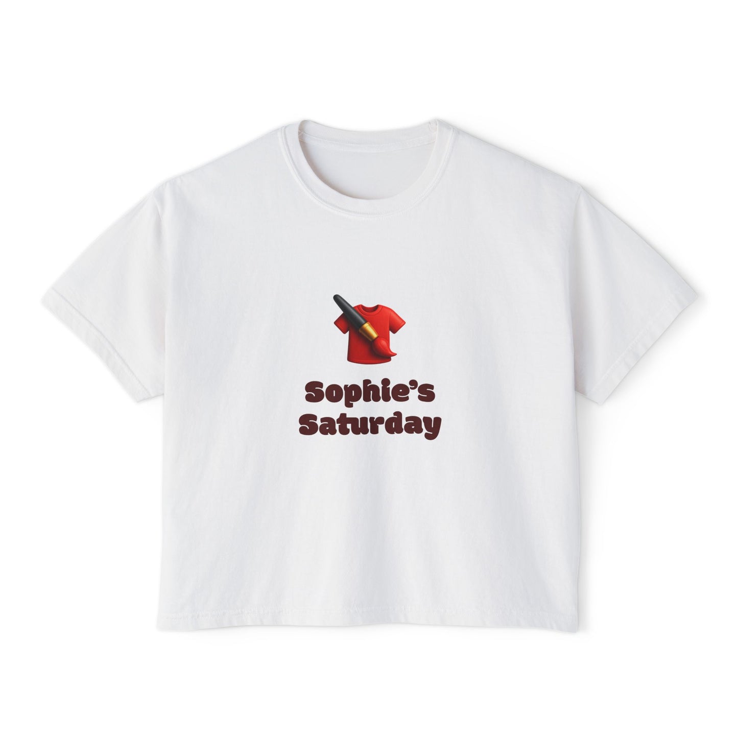 Sophie's Saturday Women's Boxy Tee | Cute Casual Top, Weekendwear, Gift for Her, Funny Graphic T-Shirt, Summer Style, Relaxed Fit