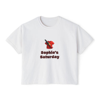 Sophie's Saturday Women's Boxy Tee | Cute Casual Top, Weekendwear, Gift for Her, Funny Graphic T-Shirt, Summer Style, Relaxed Fit