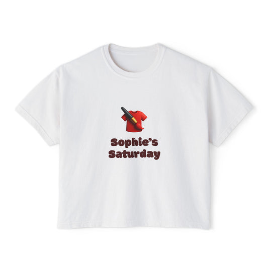 Sophie's Saturday Women's Boxy Tee | Cute Casual Top, Weekendwear, Gift for Her, Funny Graphic T-Shirt, Summer Style, Relaxed Fit