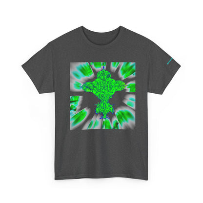 Celtic Green Cross T-Shirt — Vibrant Celtic Knotwork Tee