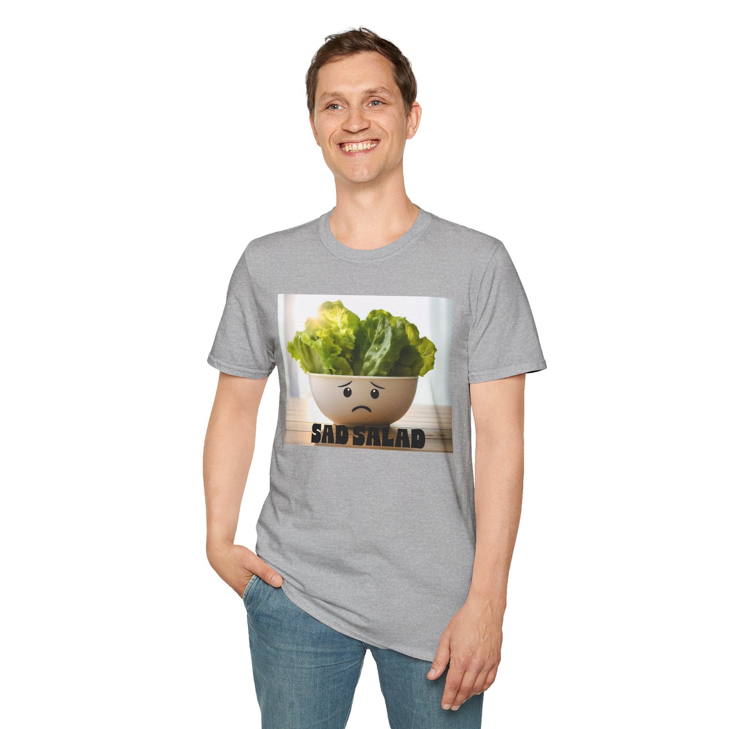 Cute T-Shirt with Sad Salad Face Design