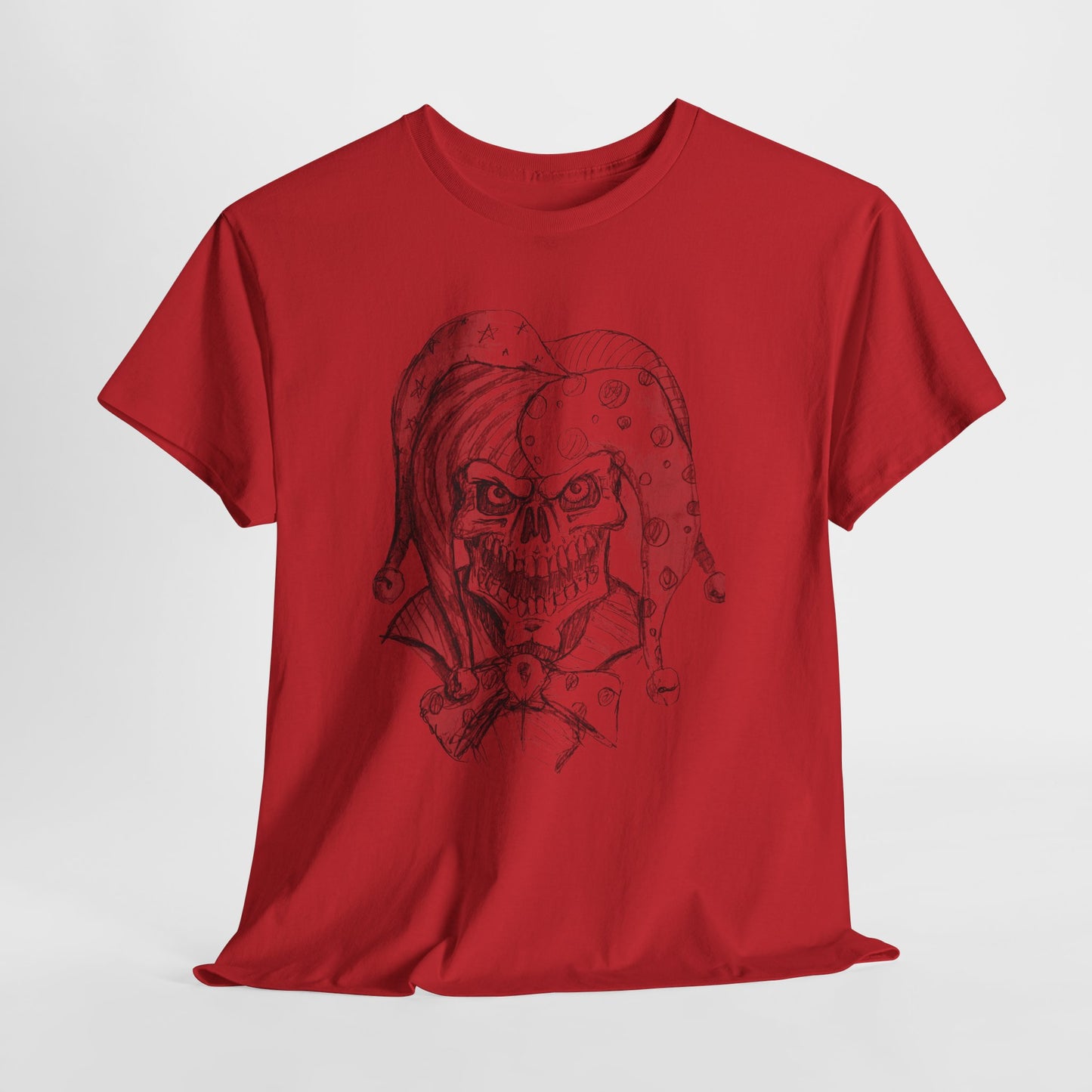 Skull Jester Sketch T-Shirt — Gothic Horror Skull Joker Tee