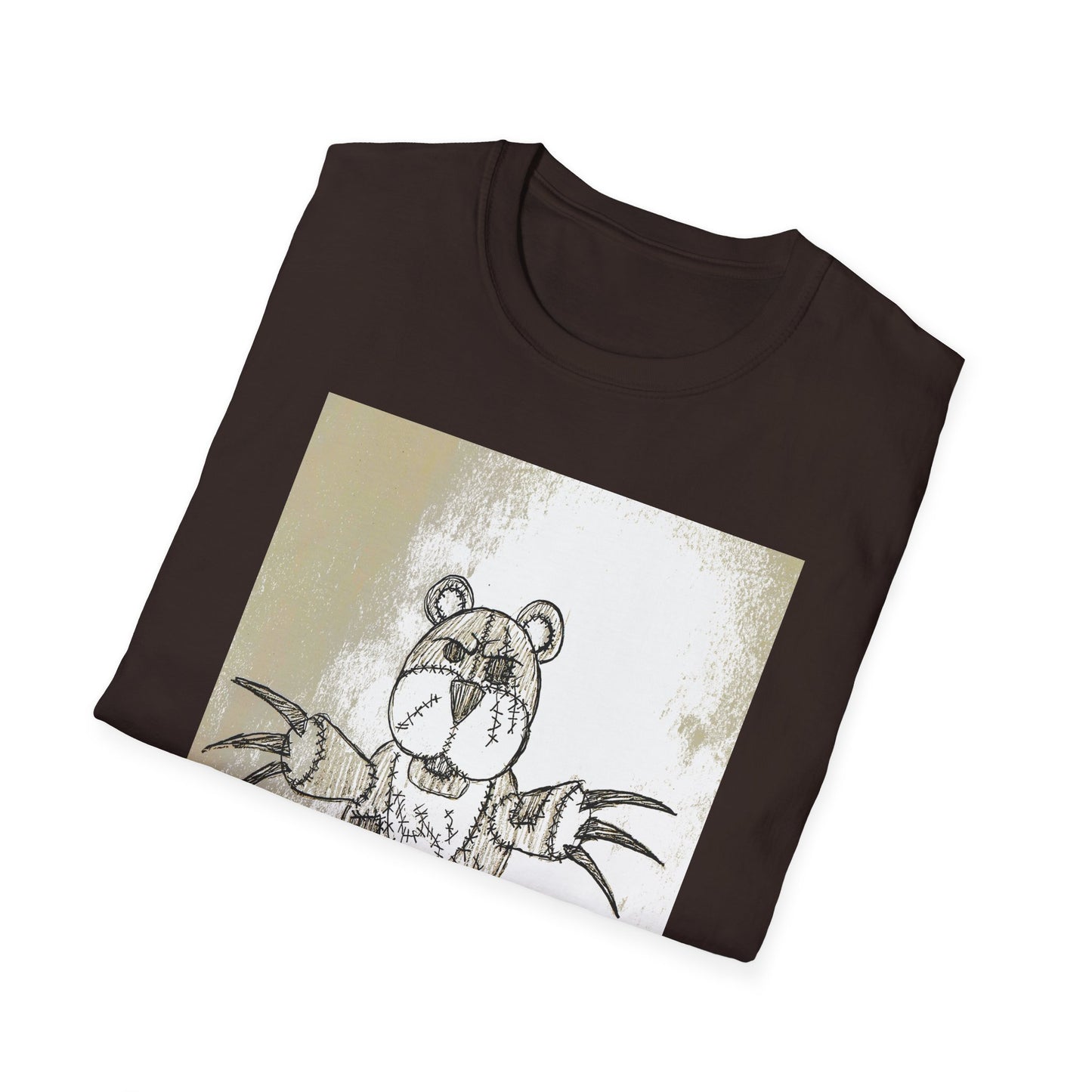 Demonic  Artistic Bear T-Shirt, Unisex Graphic Tee, Unique Animal Art Shirt, Fun Casual Wear, Gift for Kids & Teens, Birthday or Holiday