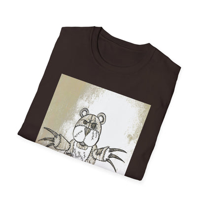 Demonic  Artistic Bear T-Shirt, Unisex Graphic Tee, Unique Animal Art Shirt, Fun Casual Wear, Gift for Kids & Teens, Birthday or Holiday