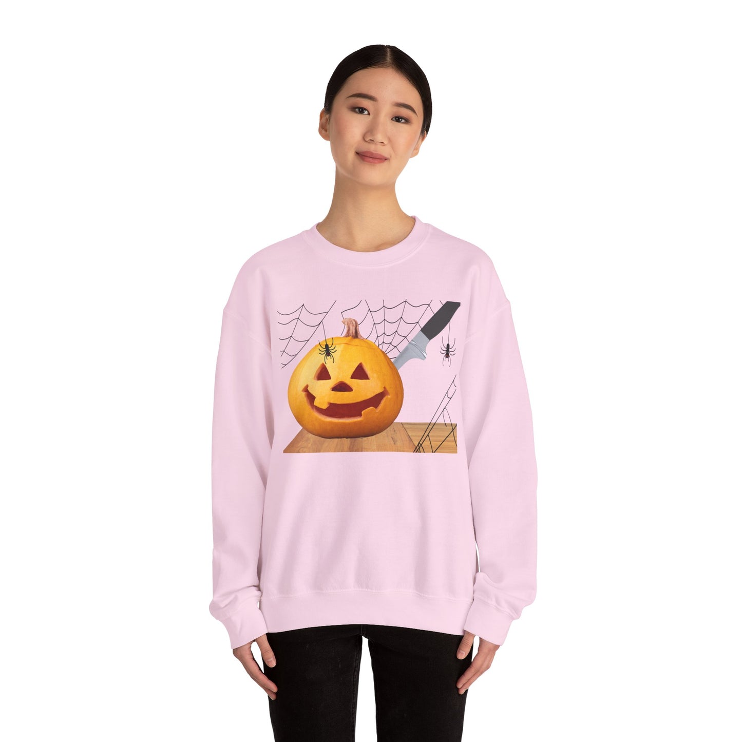 Halloween Horror Smiling Pumpkin Face Sweatshirt