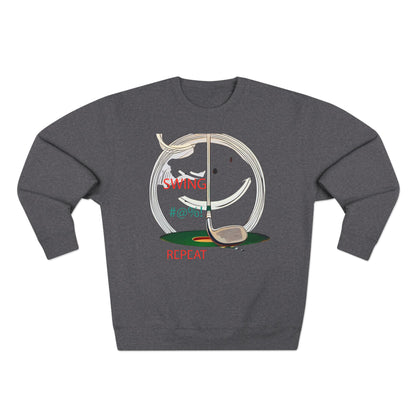 Golf Lover's Swing Unisex Crewneck Sweatshirt: Swing, Repeat, Perfect for Gifts, Sports Enthusiasts, Casual Wear, and Holidays