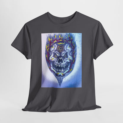 Edgy Skull Graphic Tee, Unisex Heavy Cotton T-Shirt for Halloween, Music Festivals, Everyday Wear, Gifts for Him and Her