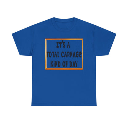 Total Carnage Unisex Heavy Cotton Tee, Casual t-shirt, Graphic Tee, Humor Shirt, Gift for Friends, Fun Apparel