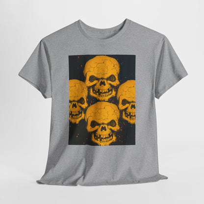 Halloween Skull  Graphic Tee, Unisex Heavy Cotton Tee, Graphic T-Shirt, Casual Wear, Unique Halloween Style, Perfect for Parties