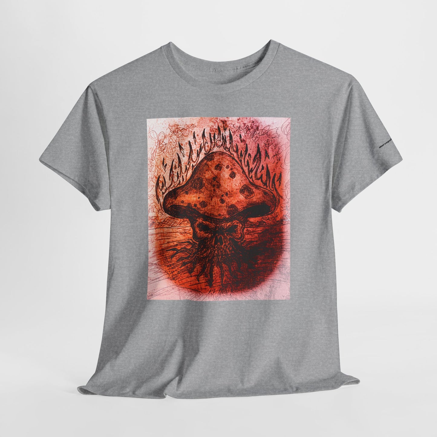 Mushroom Flame T‑Shirt — Psychedelic Burning Mushroom Graphic Tee