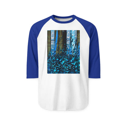 Raglan Shirt - Fragmented Blue Roses Design