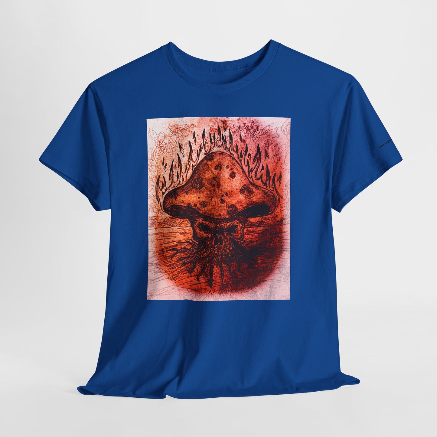 Mushroom Flame T‑Shirt — Psychedelic Burning Mushroom Graphic Tee