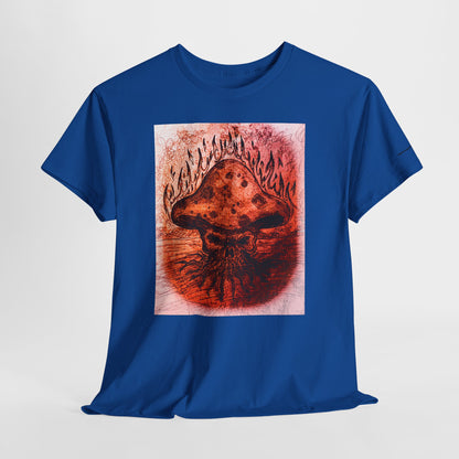 Mushroom Flame T‑Shirt — Psychedelic Burning Mushroom Graphic Tee