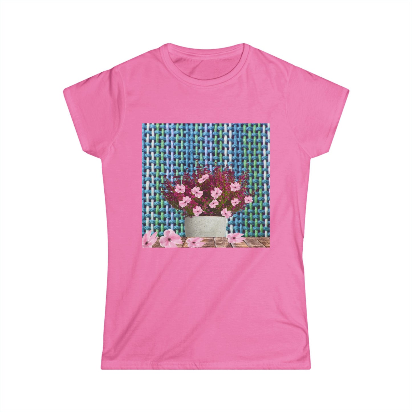 Peonies Tweed Bouquet Softstyle Tee for Women, Floral T-Shirt, Casual Wear, Gift for Her, Spring Outfit, Everyday Style