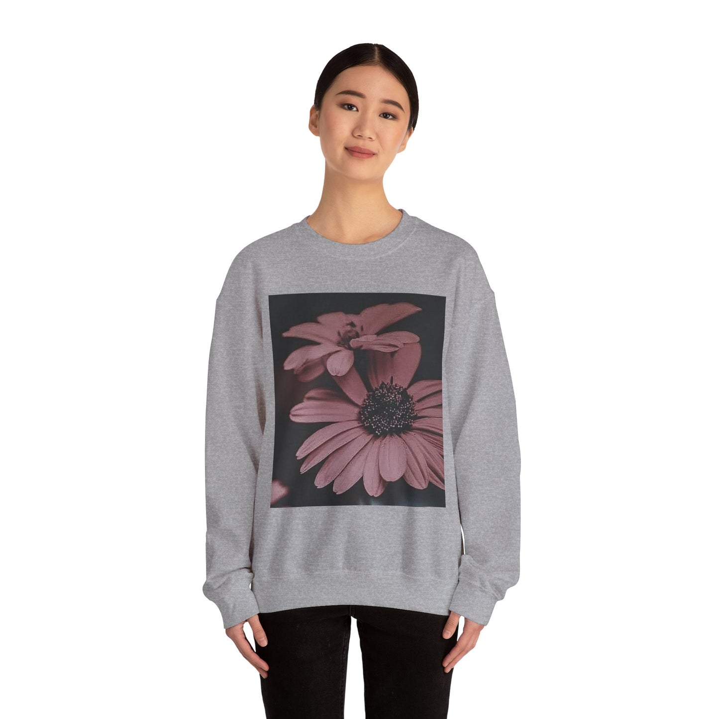 Faded Floral Crewneck Sweatshirt, Cozy Floral Sweatshirt, Gift for Her, Fashion Sweatshirt, Fall Style, Casual Wear